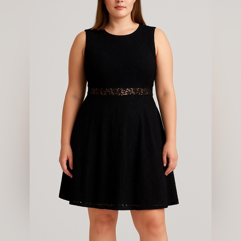 LRL Ralph Lauren Black Lace Sleeveless Dress Womens sz 12 Whimsigoth Goth NEW